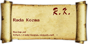 Rada Kozma névjegykártya